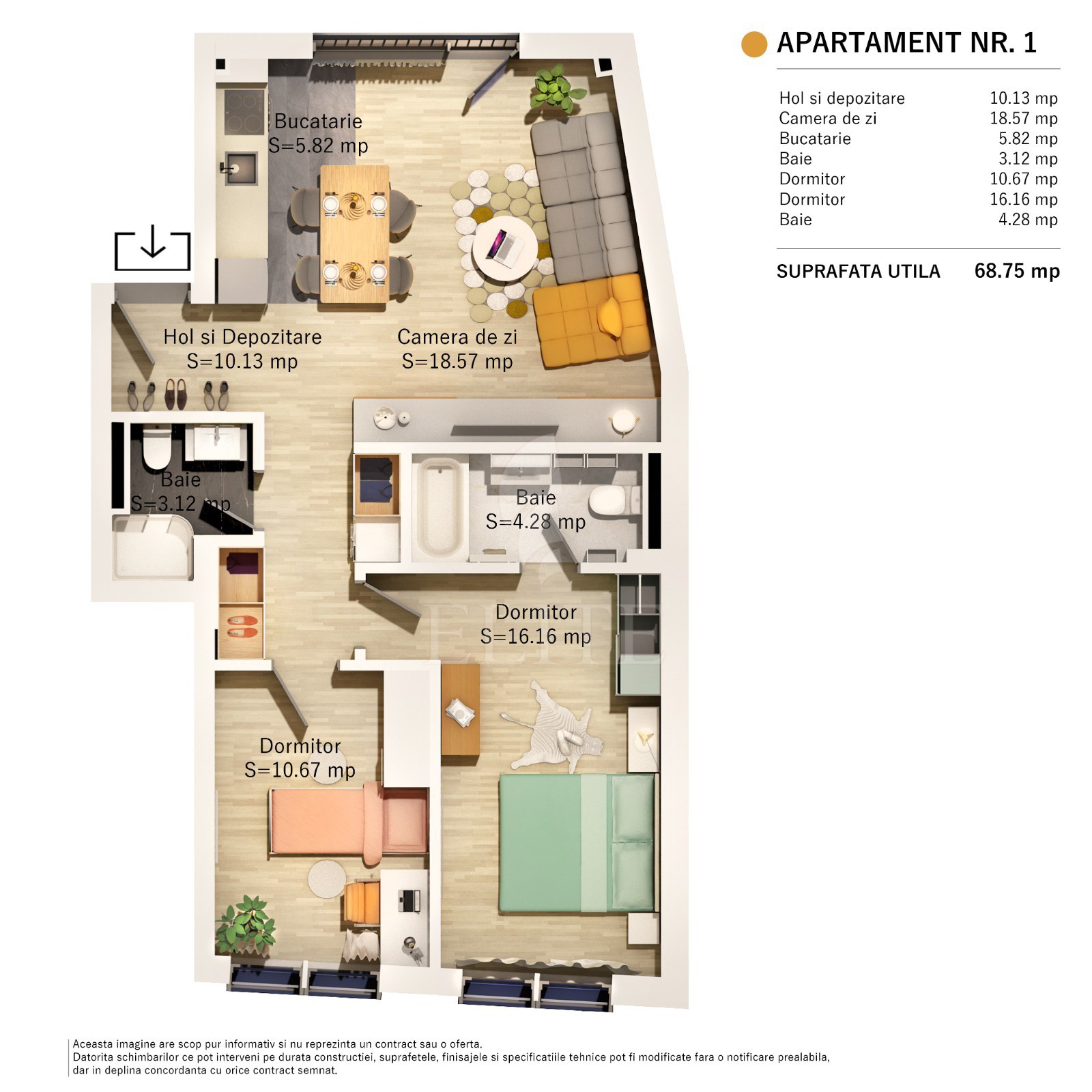 Apartament 3 camere în zona SEMICENTRALA-914857