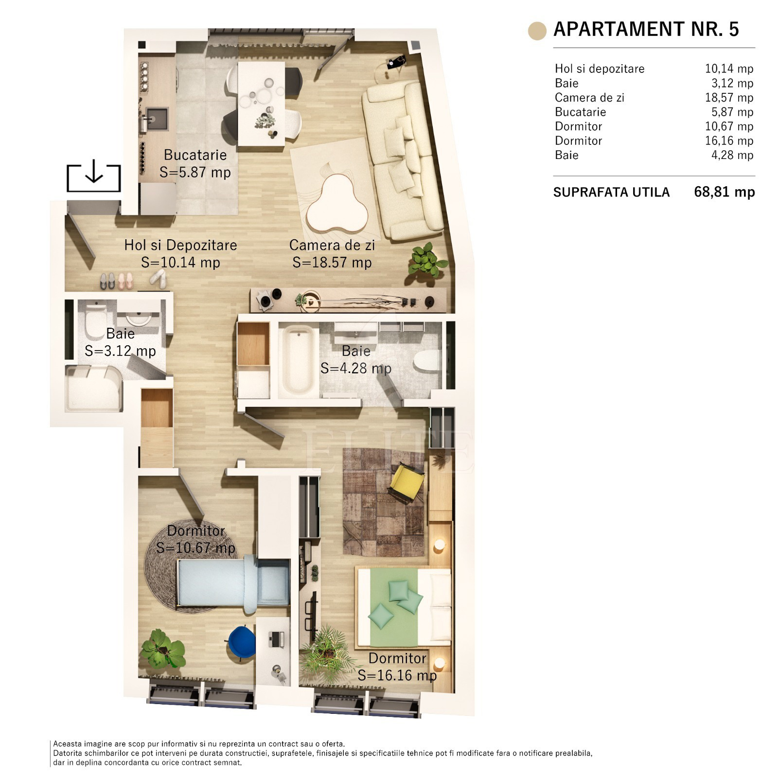 Apartament 3 camere în zona SEMICENTRALA-914858