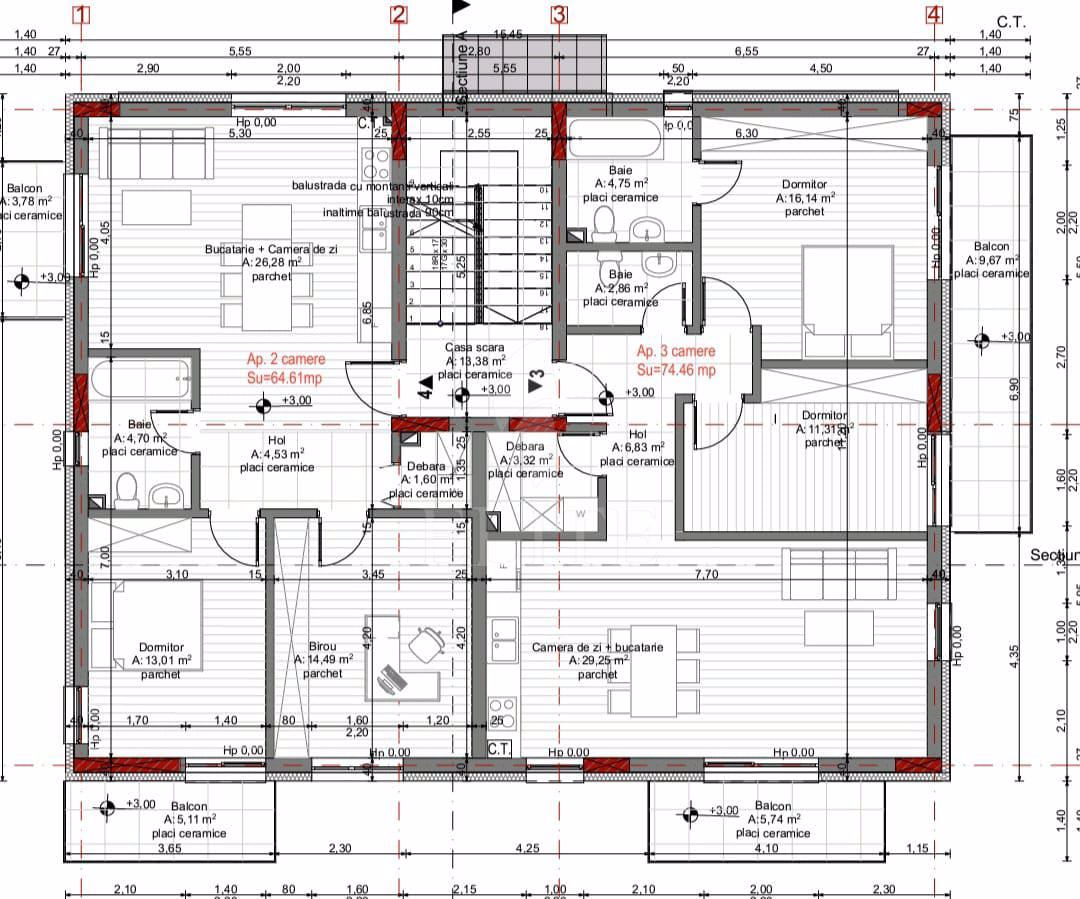 Apartament 3 camere în zona LA TERENURI-1019258