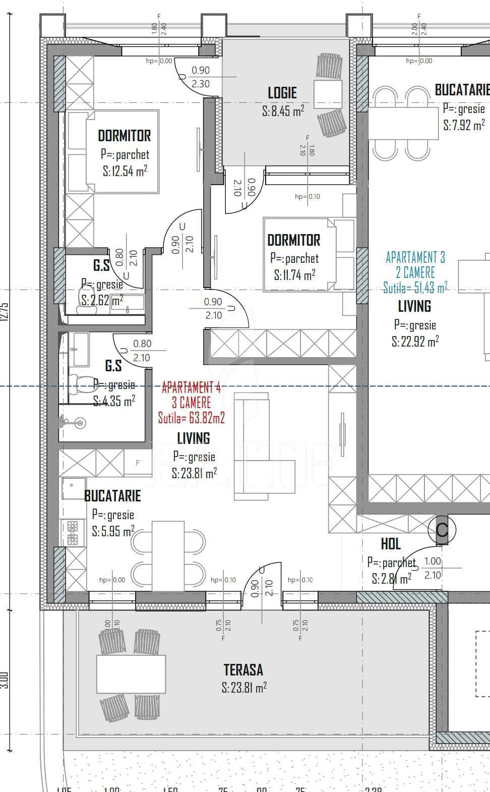 Apartament 3 camere în zona  MARASTI-1189883