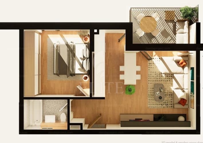 Apartament 2 camere în zona INTRE LACURI-1195804