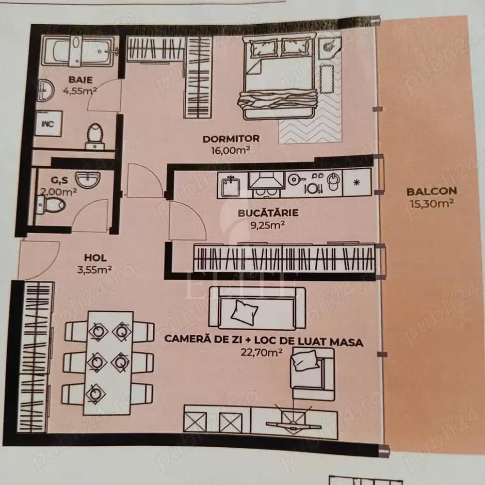 Apartament 2 camere în zona DAMBUL ROTUND-1198168