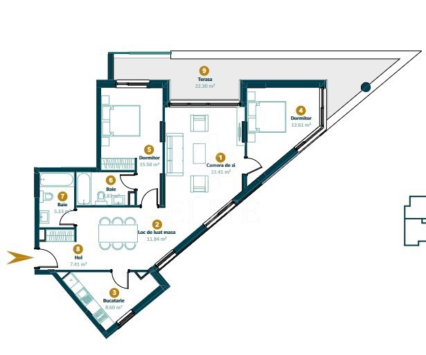 Apartament 3 camere în zona Marasti-1226764