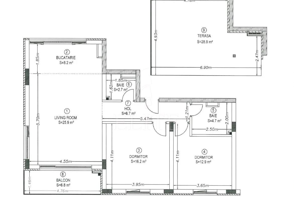 Apartament 3 camere în zona ANDREI MURESANU SUD-1248355