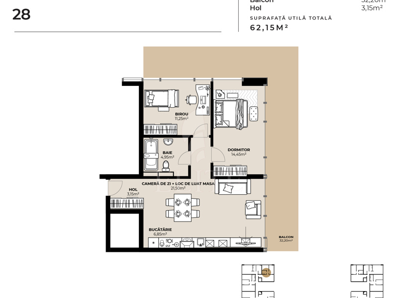 Apartament 3 camere în zona DAMBUL ROTUND-1249682