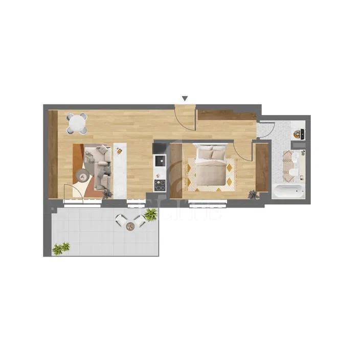Apartament 2 camere în zona DAMBUL ROTUND-1250168