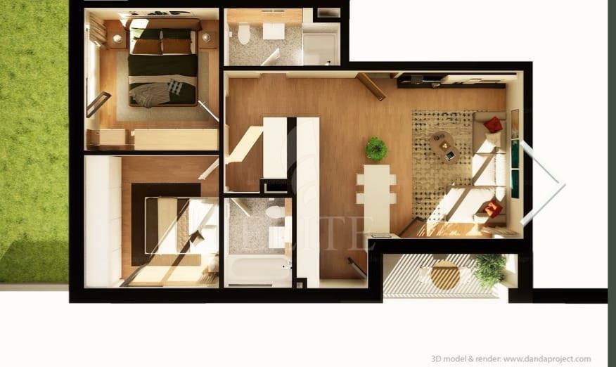 Apartament 3 camere în zona INTRE LACURI-1251046