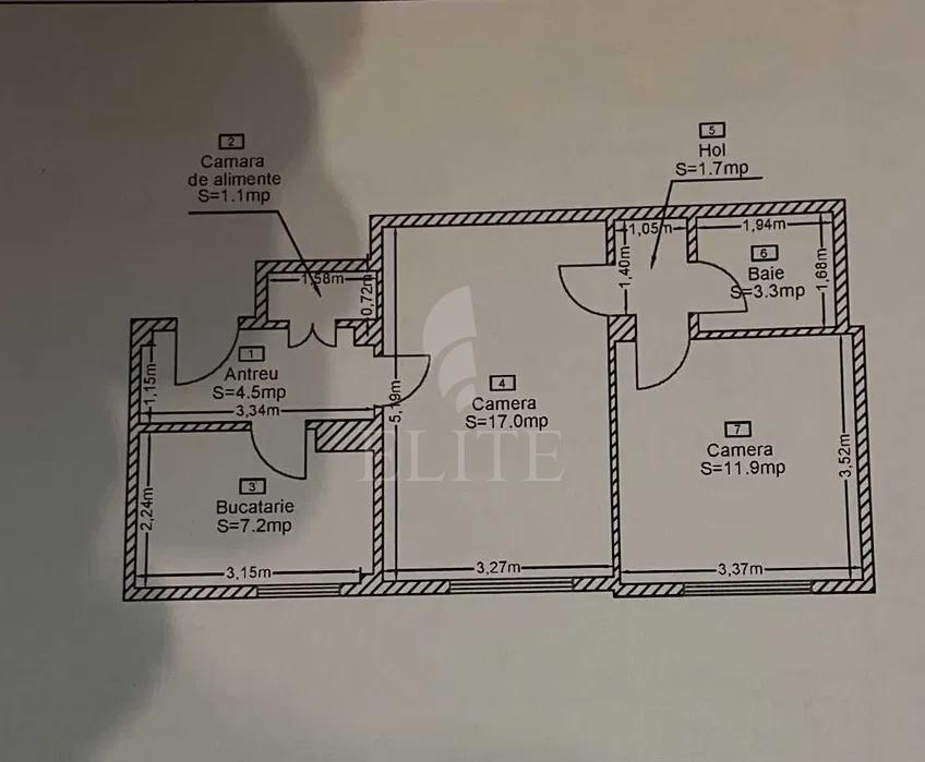 Apartament 2 camere în zona STRAZII HOREA-1261189
