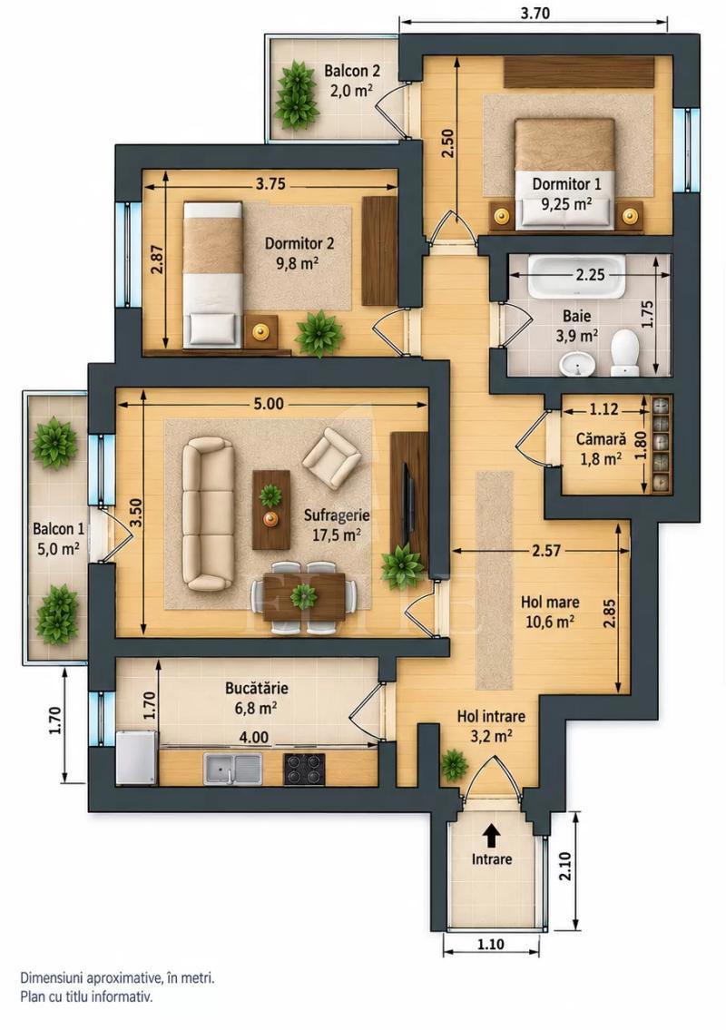 Apartament 3 camere în zona MC DONALDS-1276680