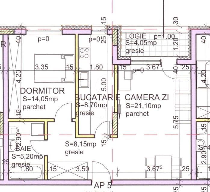 Apartament 2 camere în zona ANDREI MURESANU-1277976