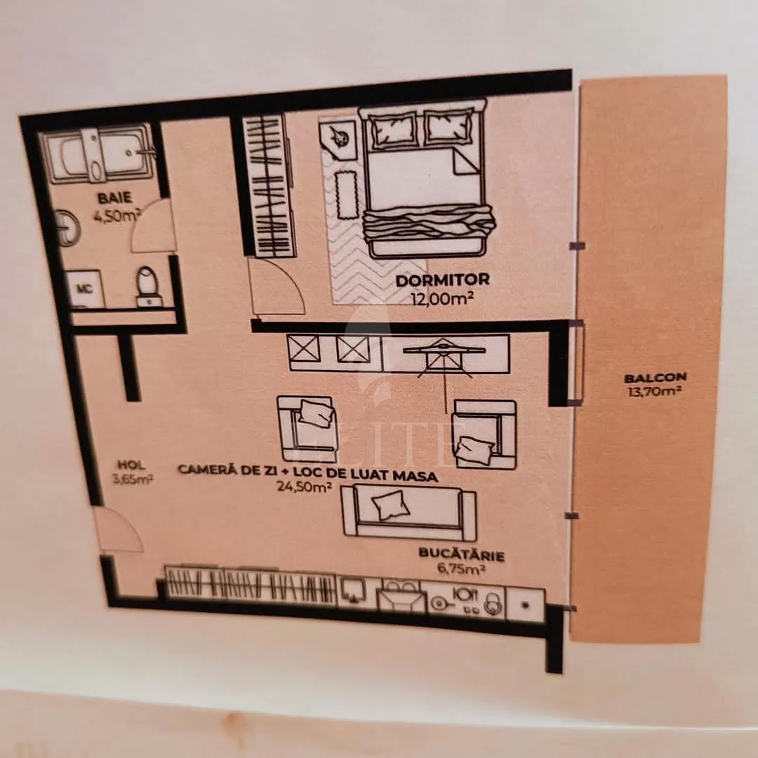 Apartament 2 camere în zona DAMBUL ROTUND-1280609