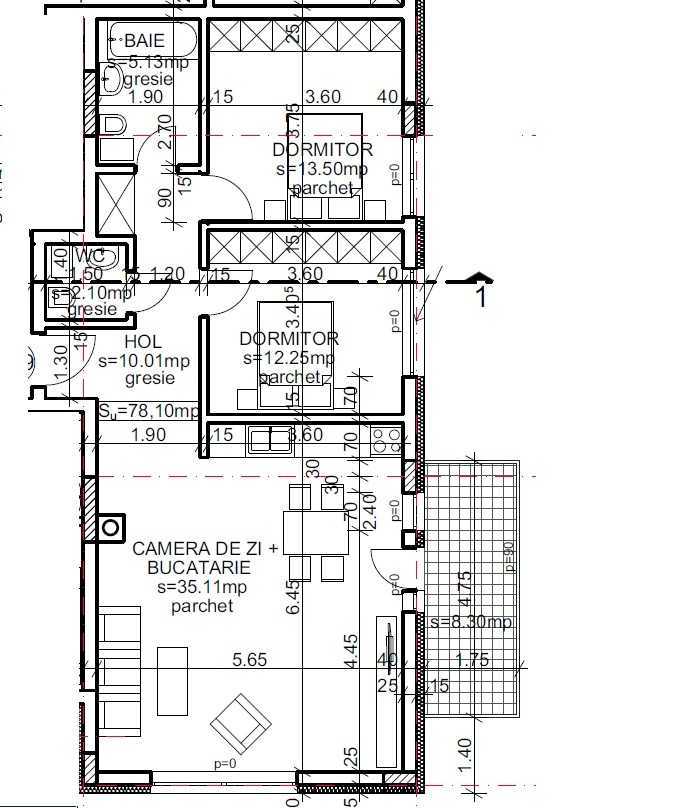 Apartament 3 camere în zona Andrei Muresanu Sud-432064