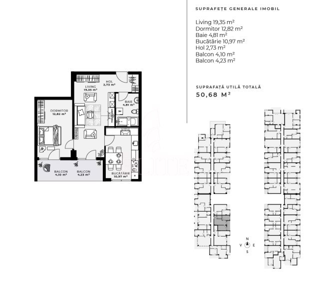 Apartament 2 camere în zona Lidl - Iulius Mall-461521