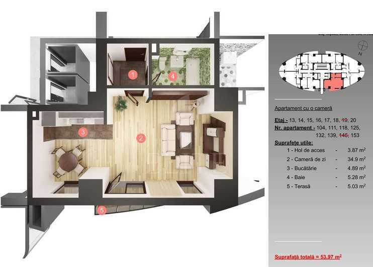 Apartament o camera în zona Mgazin Penny-538930