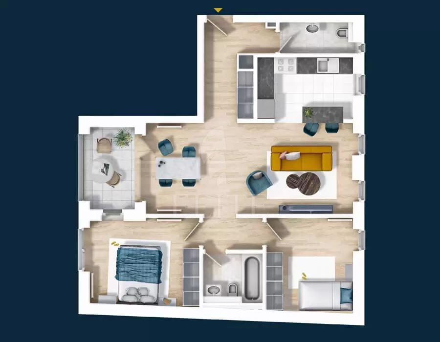 Apartament 3 camere în zona CENTRALA-678895