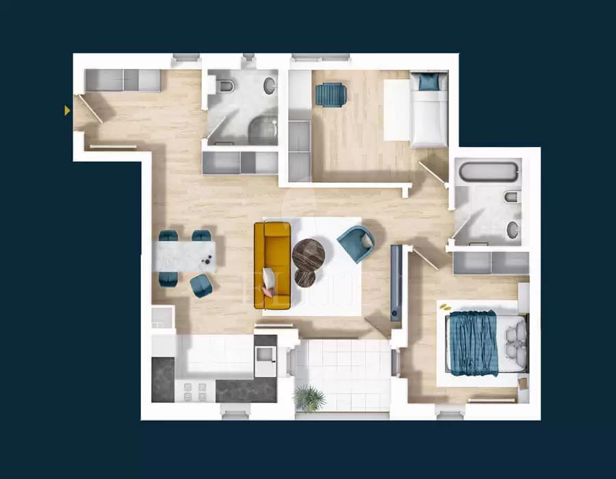 Apartament 3 camere în zona CENTRALA-678903