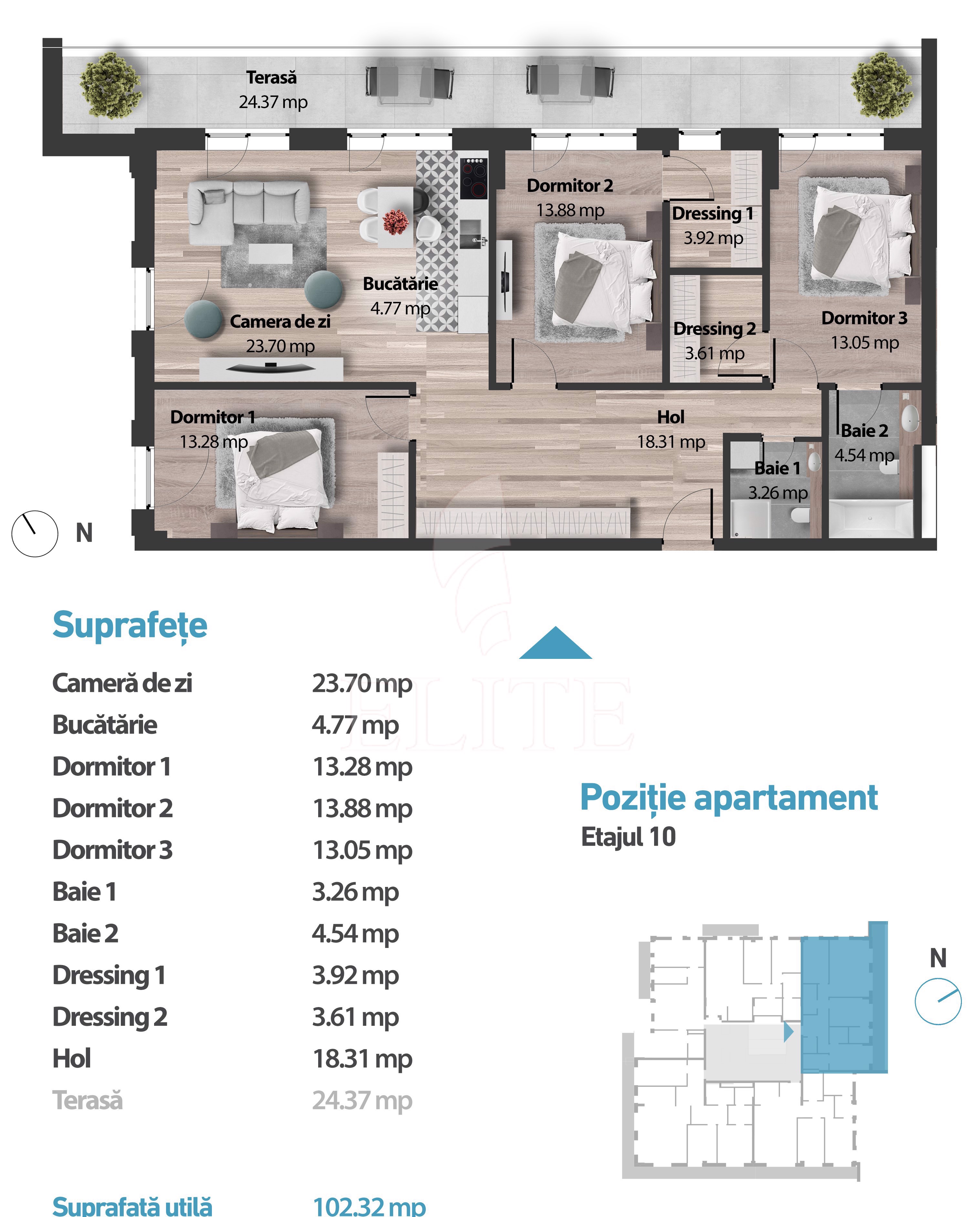 Apartament 4 camere în zona  ZORILOR-837822