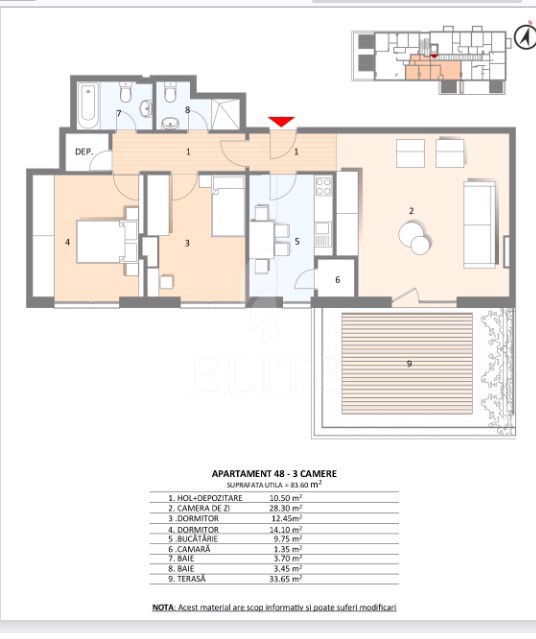 Apartament 3 camere în zona  ZORILOR-888781