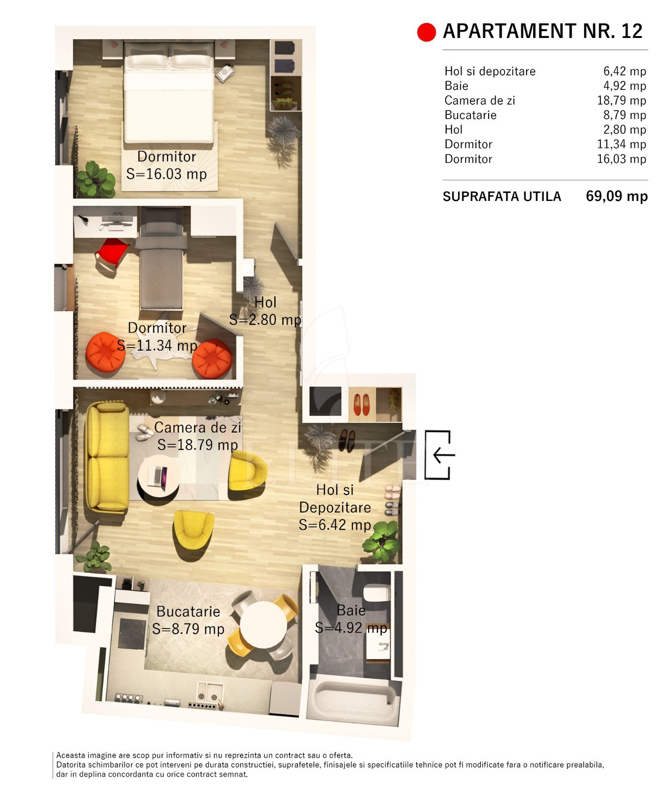 Apartament 3 camere în zona SEMICENTRALA-914855