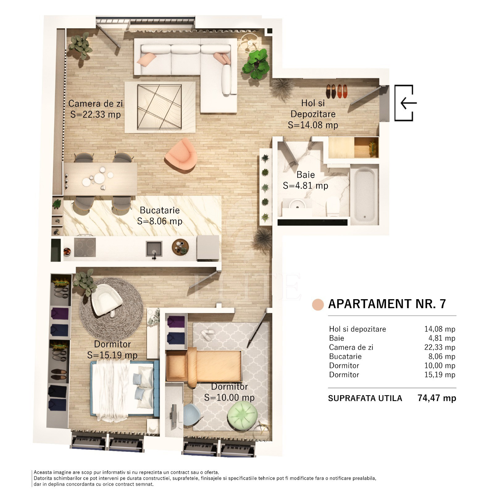 Apartament 3 camere în zona SEMICENTRALA-914859