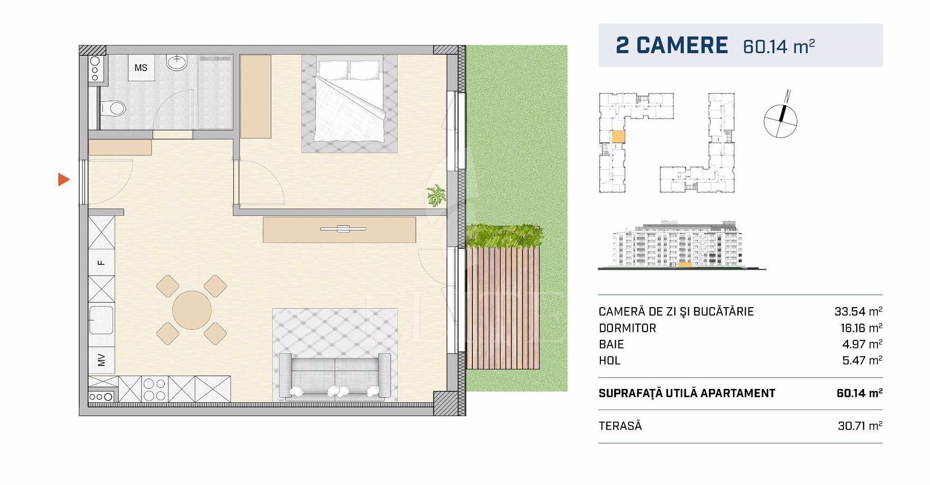 Apartament 2 camere în zona DAMBU ROTUND-933673