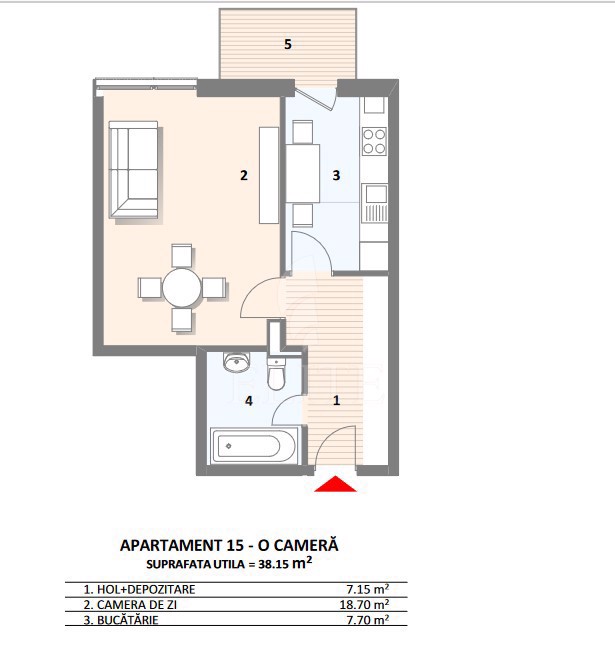 Apartament o camera în zona FRUNZISULUI-937238